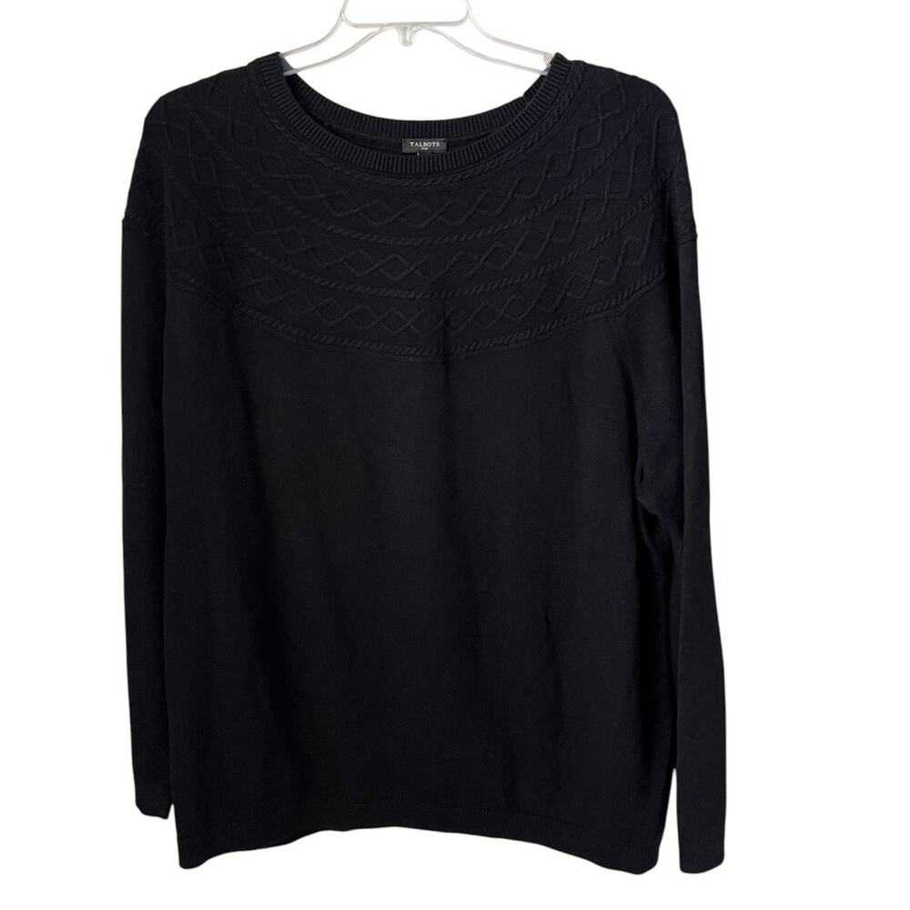 Talbots Diamond Cable Sweater Cashmere Blend Crewneck Quiet Luxury Preppy 3X